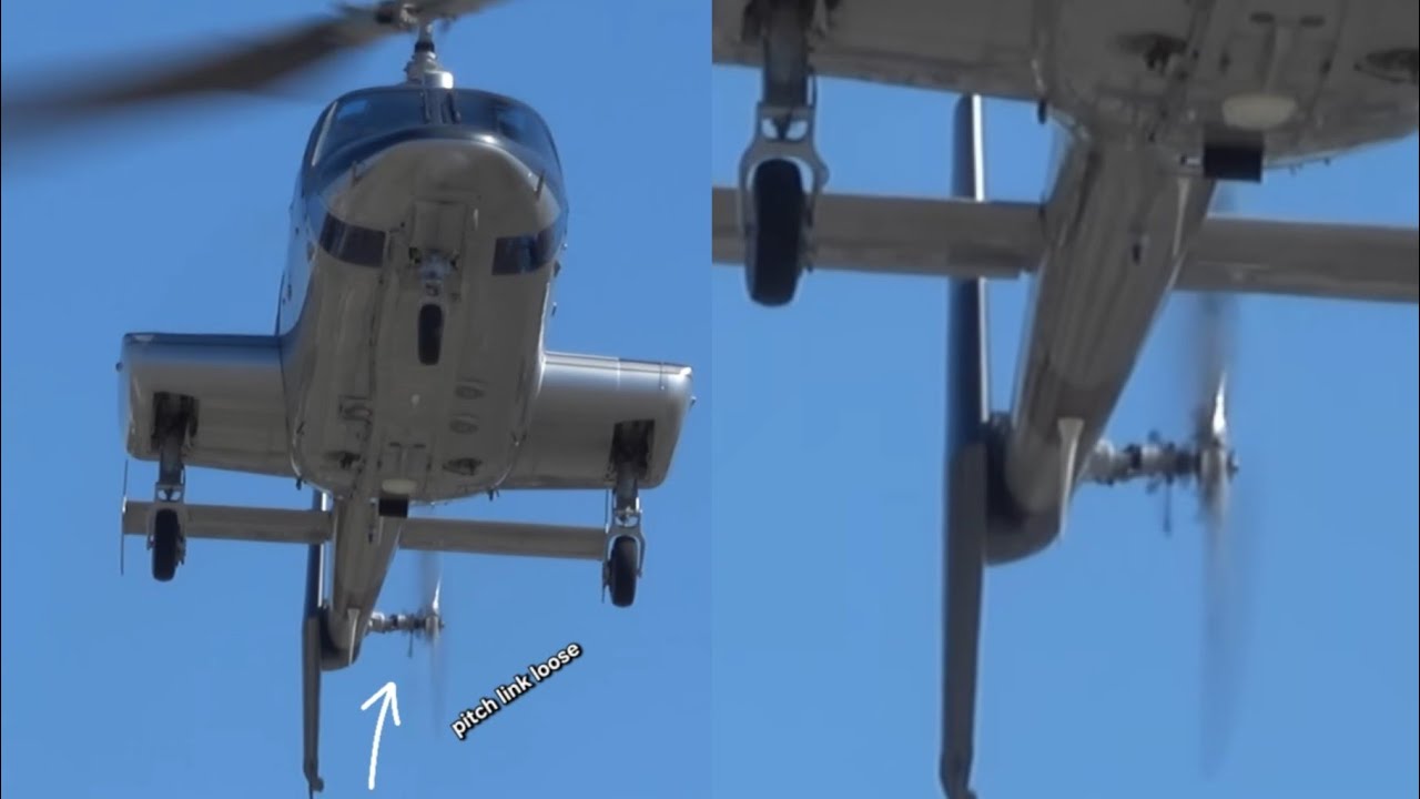 Bell-222 Crash at Huntington Beach – Pitch Link Failure Clearly Visible Before Impact Best video 