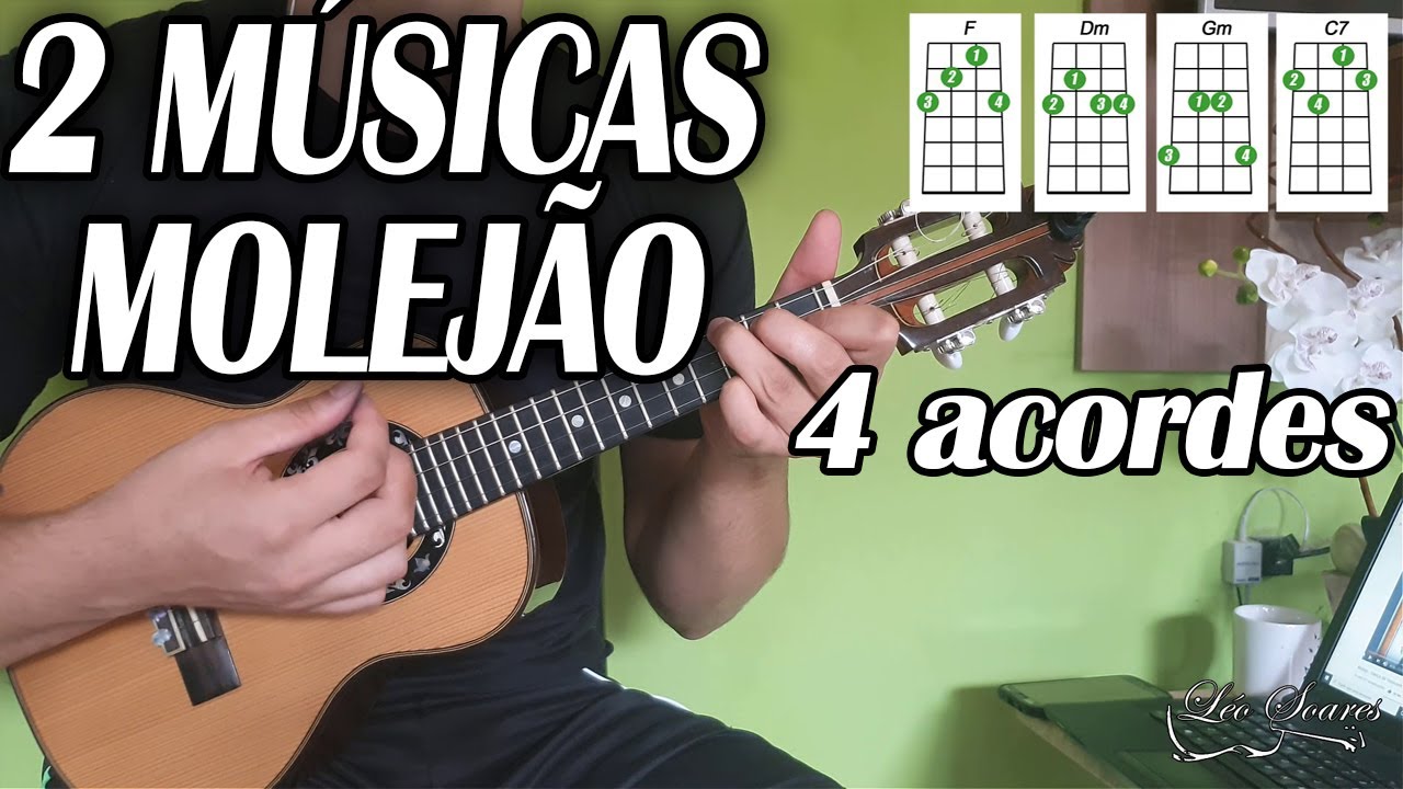 2 Músicas do MOLEJÃO com 4 Acordes(Churrasco em Família) - Simplificada - Aula de Cavaquinho