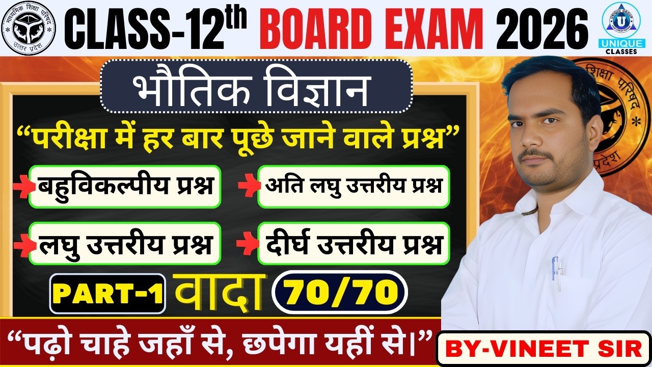 🔥 Class 12 UP Board Physics |Most Important Repeated Questions | Board Exam 2026 | Day- 02 | Part-02
