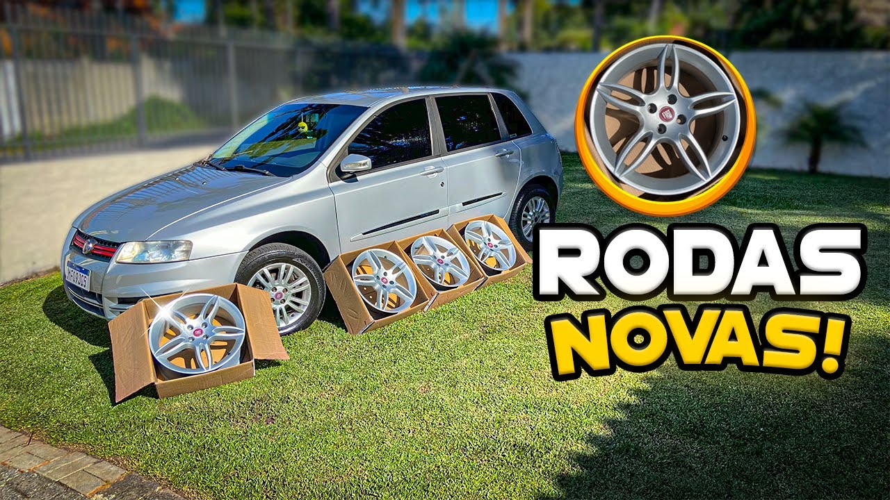 COLOQUEI RODAS NOVAS NO MEU FIAT STILO