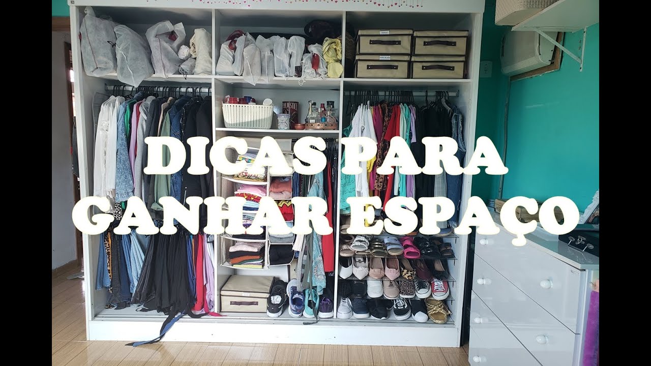 TOUR PELO MEU GUARDA ROUPA/ COMO ORGANIZAR GUARDA ROUPA COM POUCO ESPAÇO