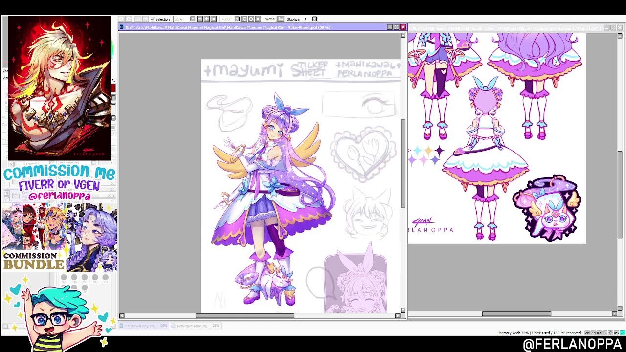 just drawing Mayumi - Pink Magical Girl OC, feel free to chat