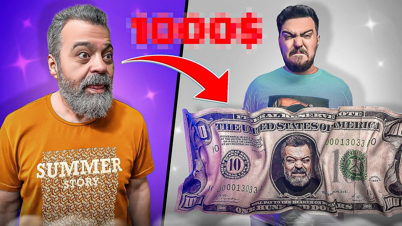 عکس کینگ رو زدم رو دلار ۲ متری😂بابامو پرنک کردم