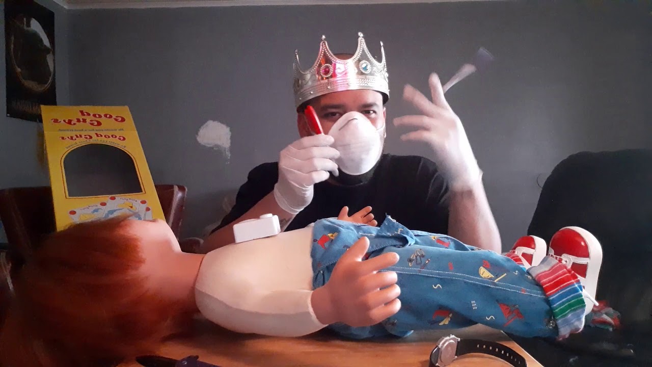 Installing voice box into Chucky doll