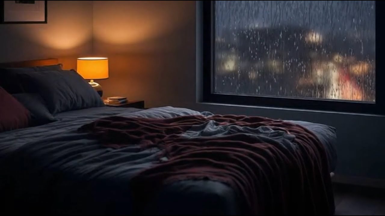 Cozy Bedroom Rain at Night | Deep Sleep Sounds (8 Hours)