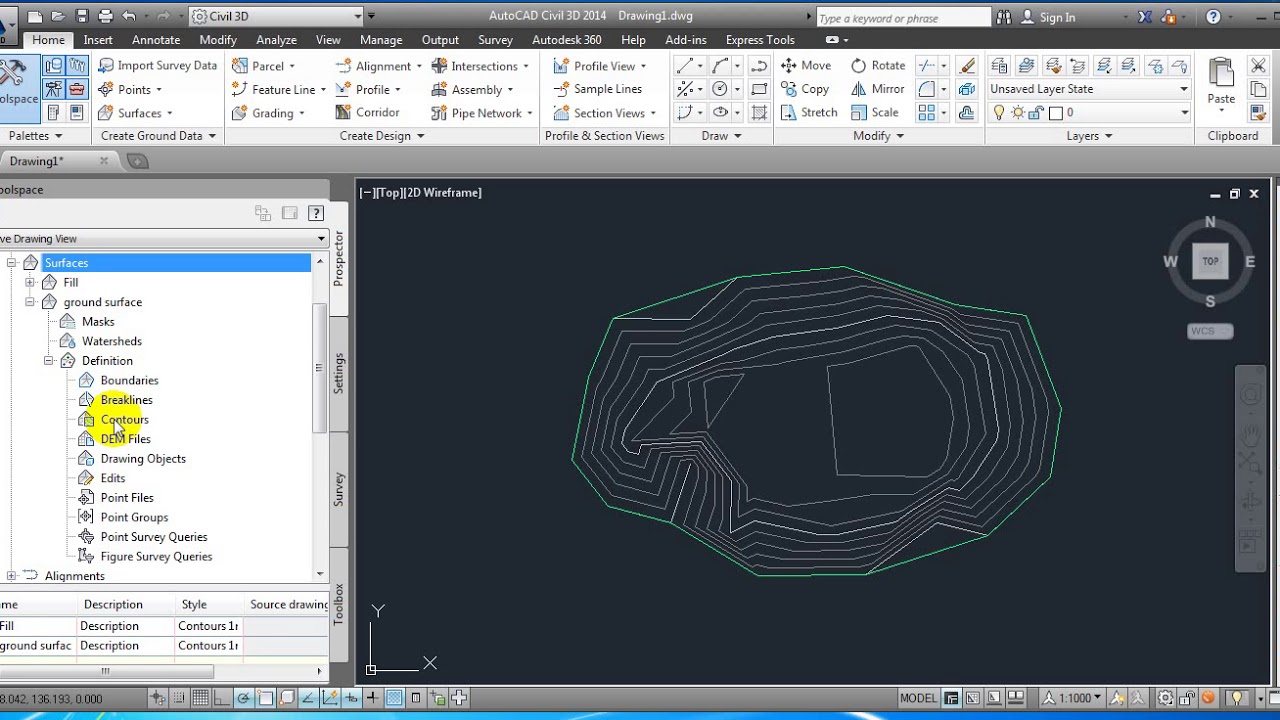 Volume of surface (civil 3d)