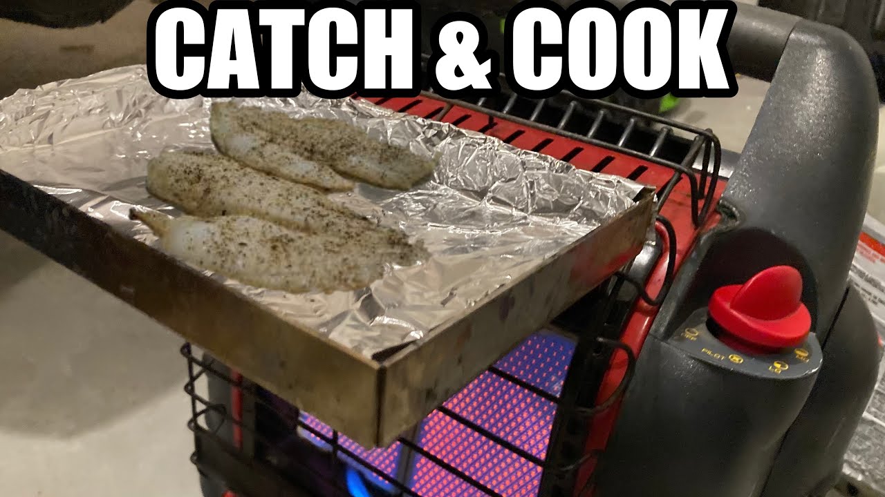 Catch and Cook on the Ice!! Over Big Buddy Heater!