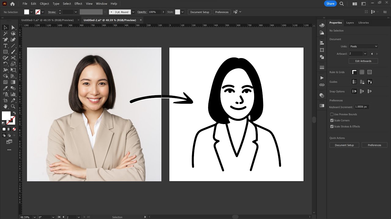 สอนกราฟฟิก ep_28 - การวาดเส้นการ์ตูน สไตล์มินิมอล ด้วยโปรแกรม Adobe Illustrator CC