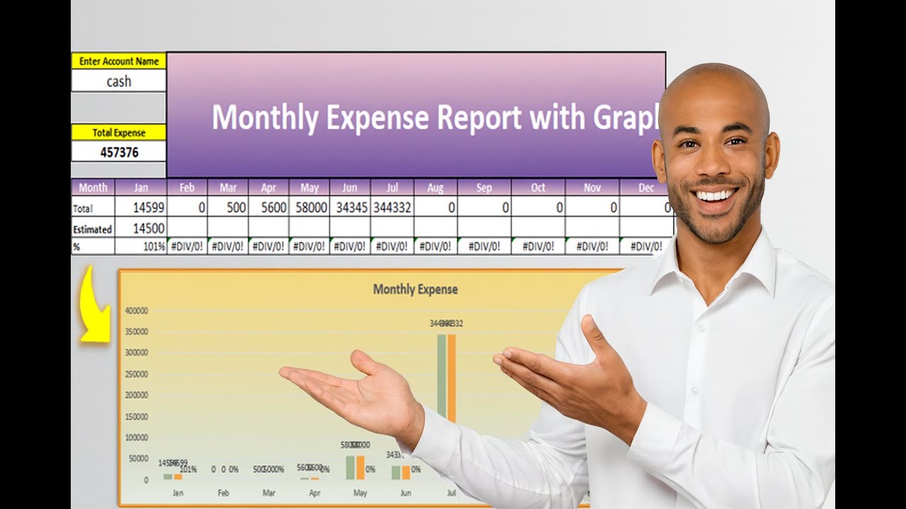 Create Visual Expense tracker in excel | charts & graphs included