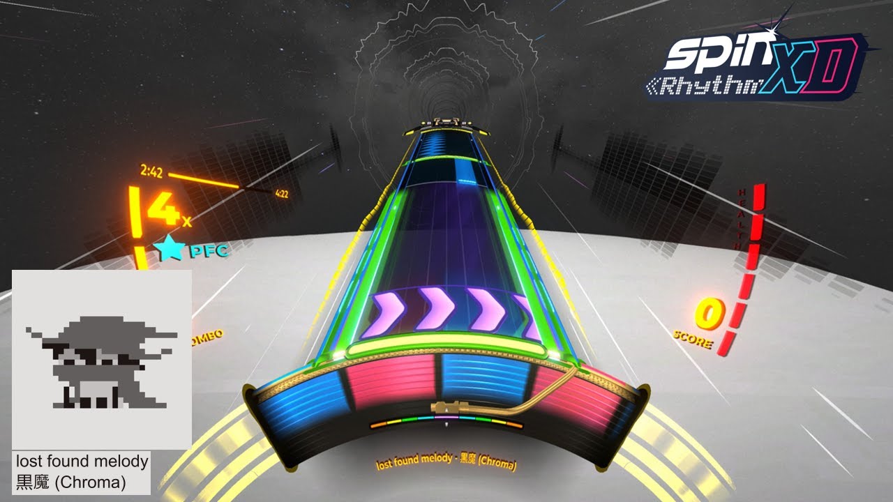 Spin Rhythm XD Custom Chart | 黒魔 (Chroma) - lost found melody