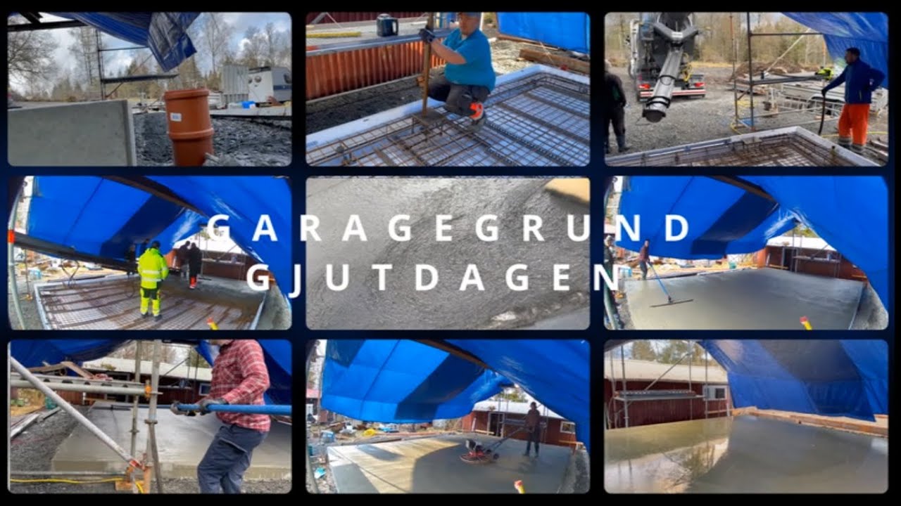 Gjuta garageplatta i betong! HUR du förbereder, lägger ut, skurar o glättar och vattnar!