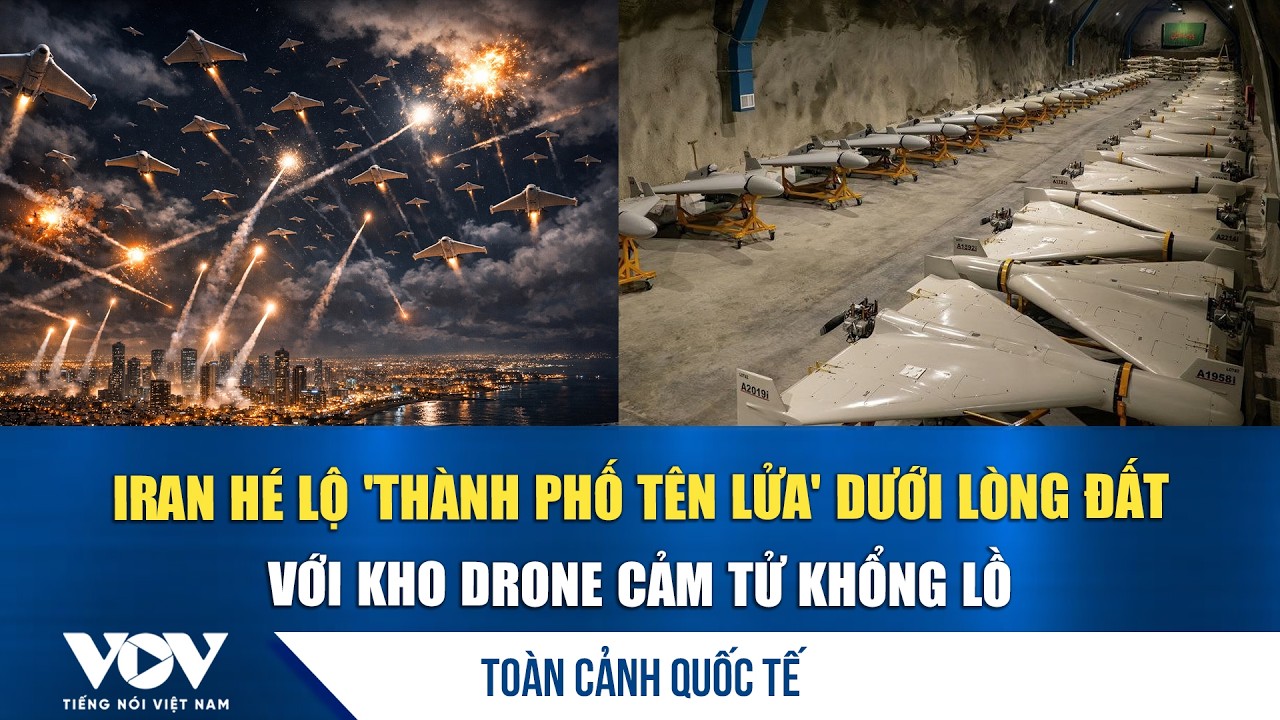 Toàn cảnh quốc tế sáng 16/3: Iran hé lộ 'thành phố tên lửa' dưới đất với kho drone cảm tử khổng lồ