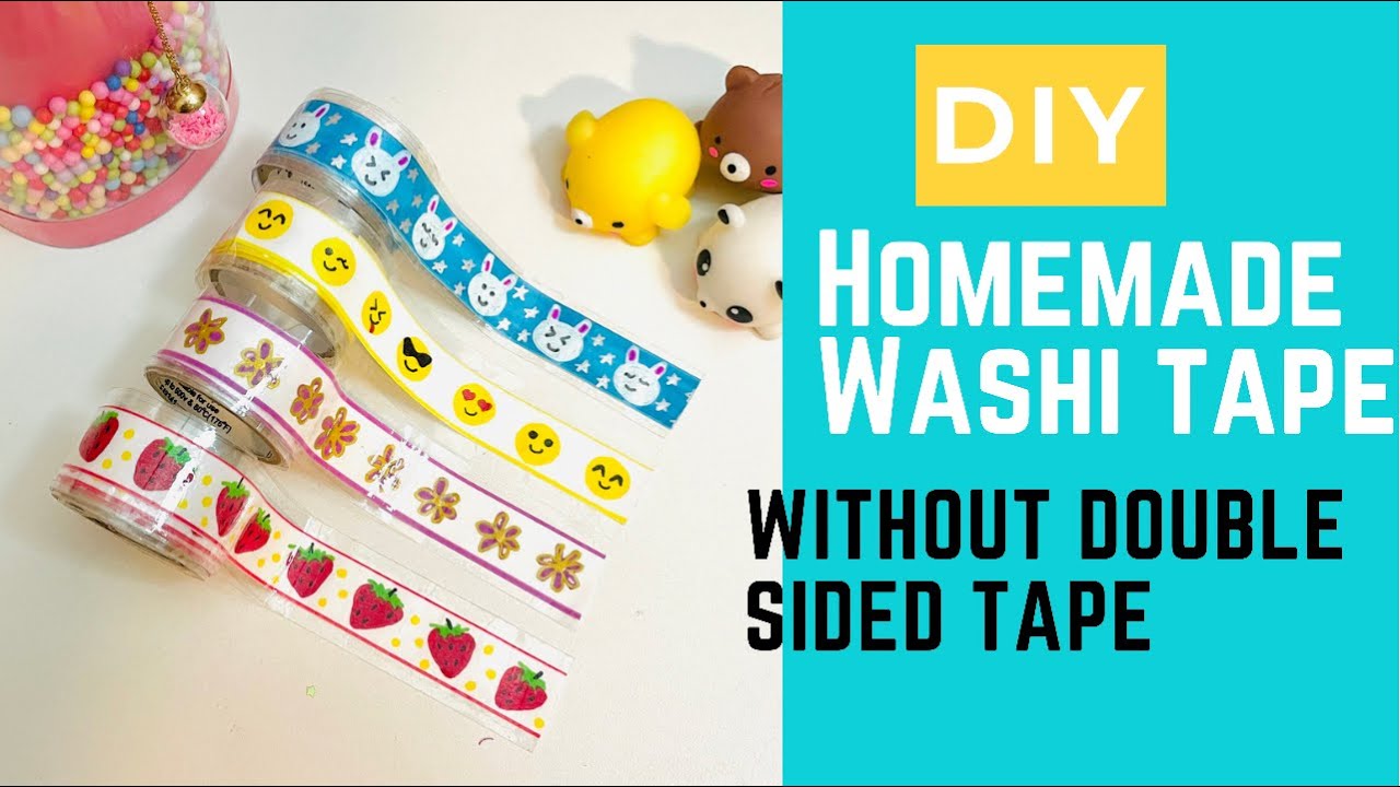 DIY Cute Homemade Washi tape without double sided tape | Paper Crafts | DIY Washi tape