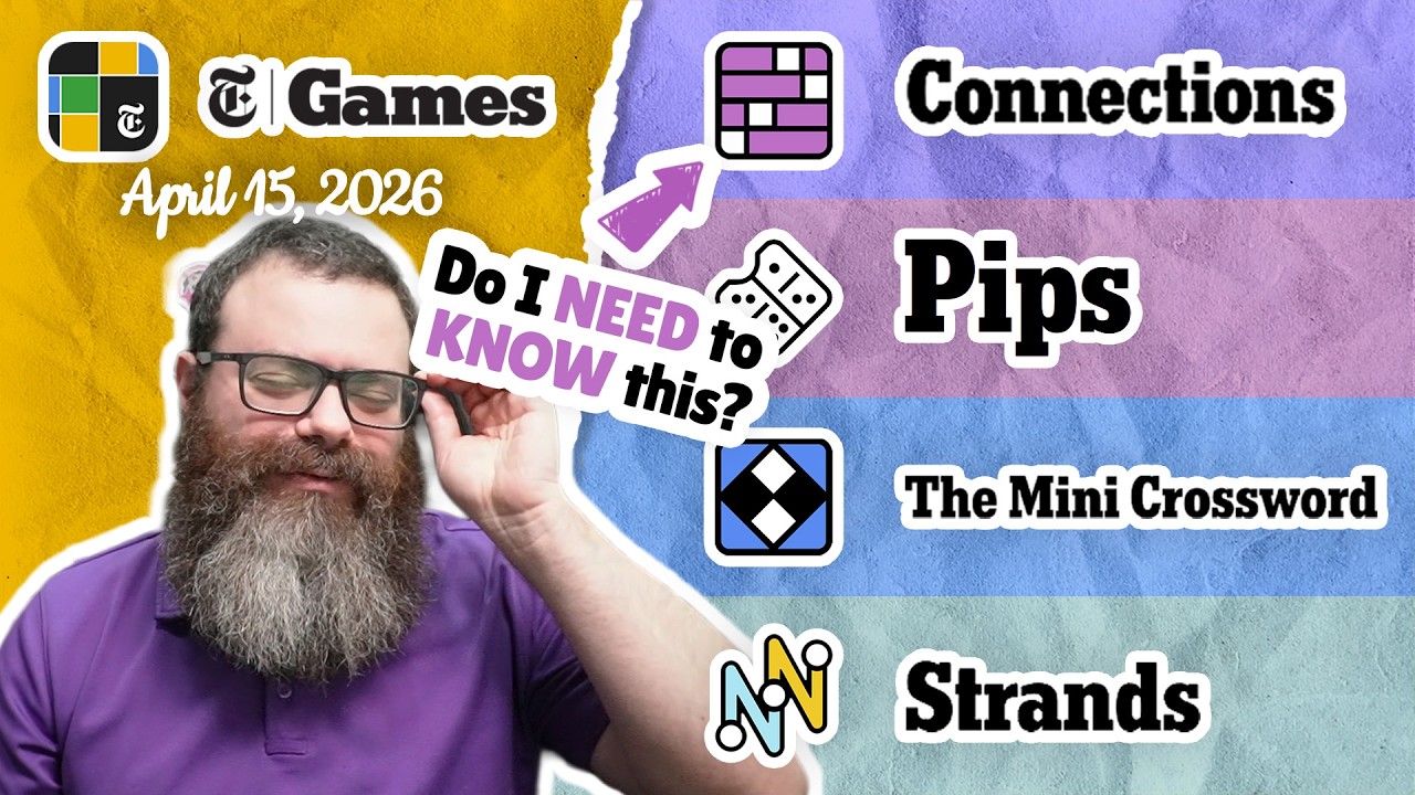NYT Connections, Pips, Mini Crossword, and Strands | April 15, 2026
