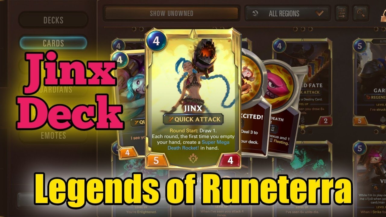 Jinx Deck - Legends of Runeterra - Jinx LoR - LoR Gameplay - LoR