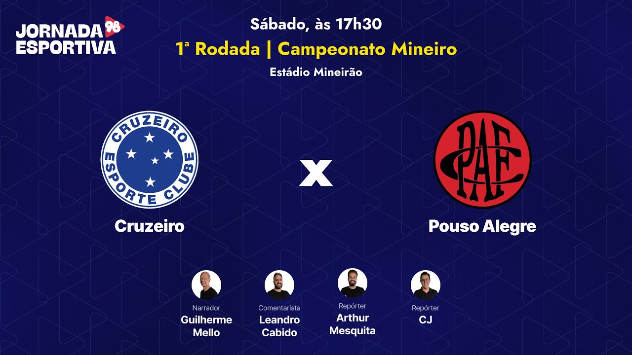 CRUZEIRO X POUSO ALEGRE - 1&ordf; RODADA MINEIRO - AO VIVO - 10/01/2026