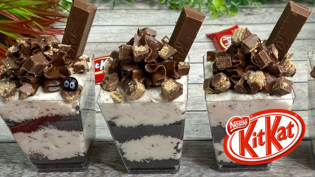 Cheesecakes de Kit Kat en Vasitos