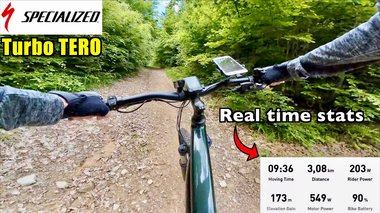 SPECIALIZED TURBO TERO 3.0 eMTB - Hill Climbing POV in TURBO Mode & Real Time Stats