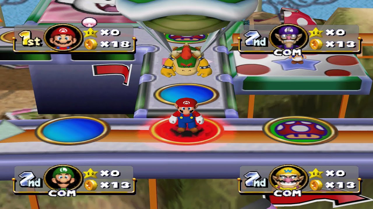 Mario Party 4 - Mario vs Luigi vs Wario vs Waluigi - Toad's Midway Madness (Expert Difficulty)