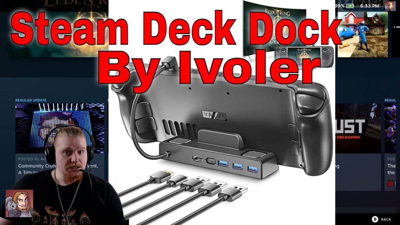 Review of The Steam Deck Dock By Ivoler (4k 30hz, HDMI 2.0, 3 Usb 3.0 Ports)