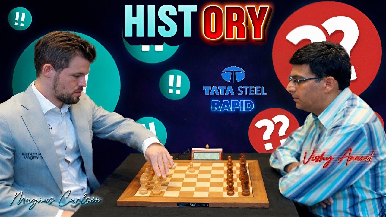 Magnus Carlsen VS Vishy Anand || Tata Steel Chess India Rapid 2019, Round 7
