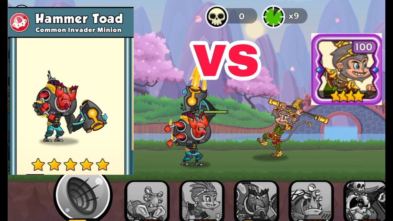 tower conquest #160 : hammer toad 5 star Hammer toad hit Sun Wukong who will win