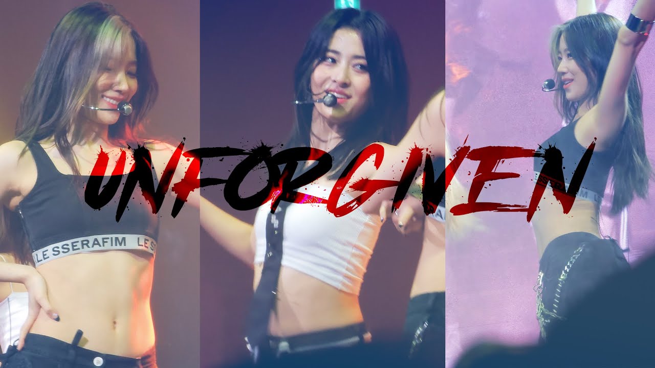 4K 230813 르세라핌 콘서트 UNFORGIVEN 카즈하 허윤진 세로 직캠 . LE SSERAFIM UNFORGIVEN KAZUHA HUHYUNJIN fancam