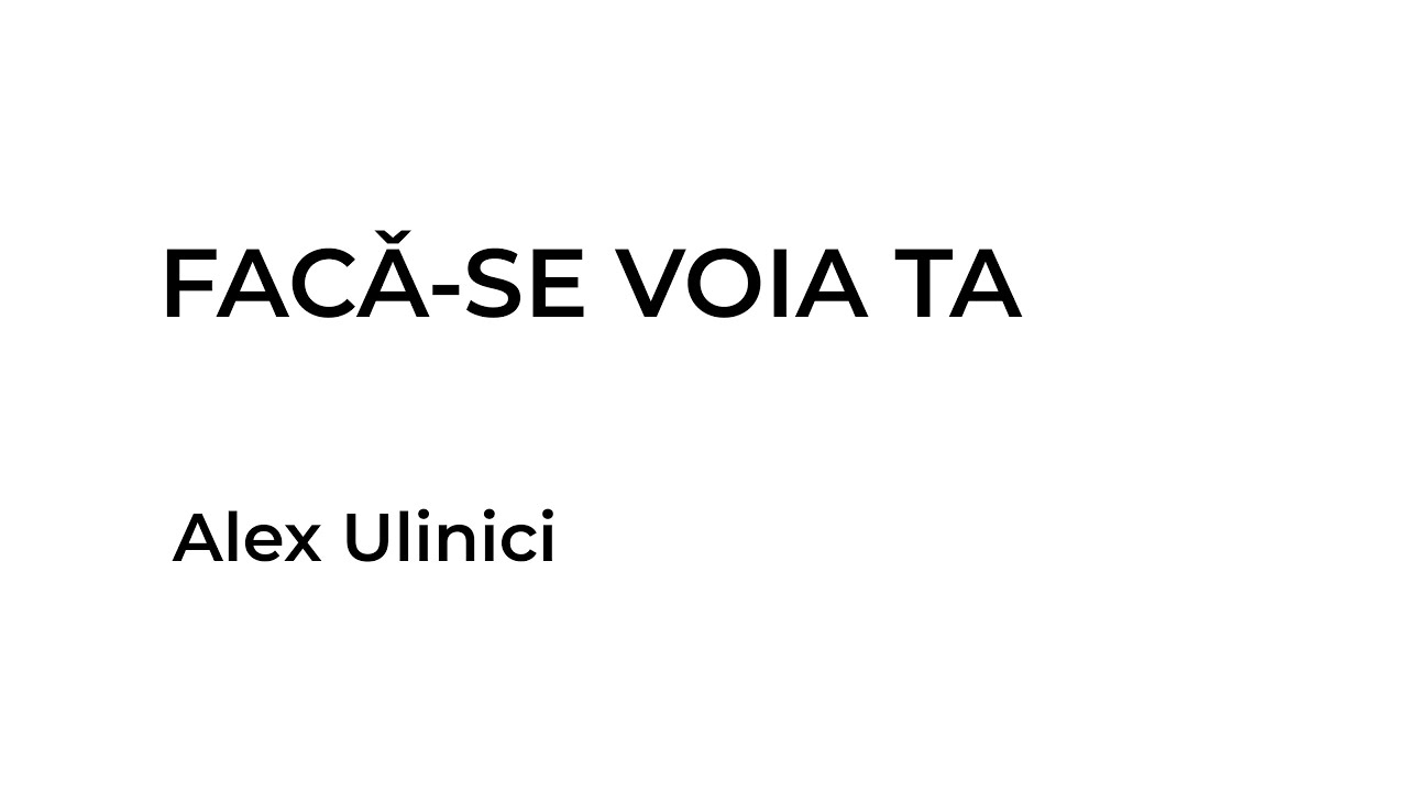 Pasajul | Facǎ-se Voia Ta | Alex Ulinici | 30.11.25