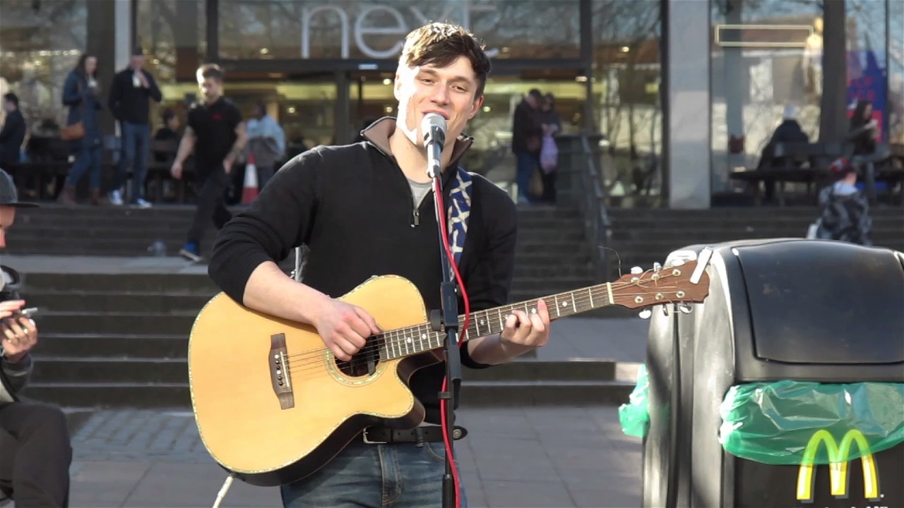 Christy O'Donnell playing live on the street at The Haymarket #Norwich