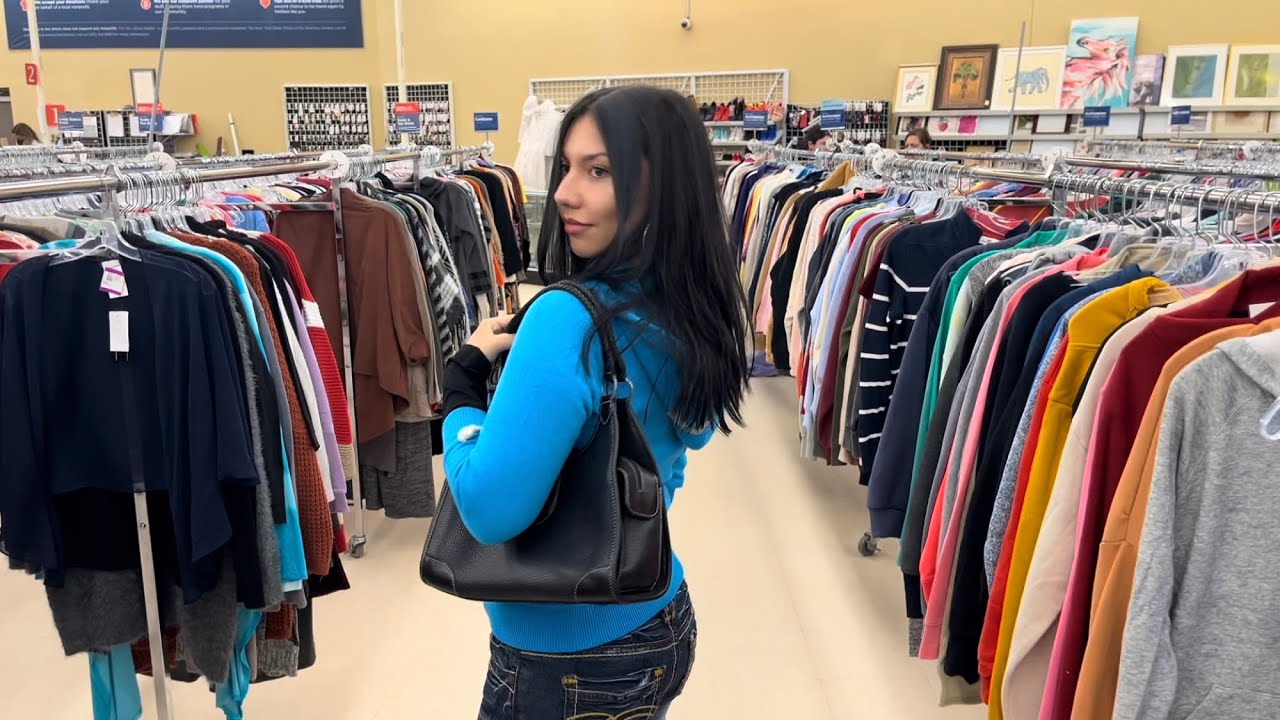ASMR mini thrift vlog/try on 