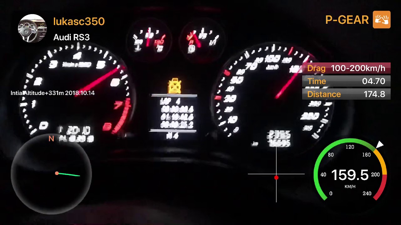 Audi Rs3 8P 420Ps 100-200 Zeitmessung