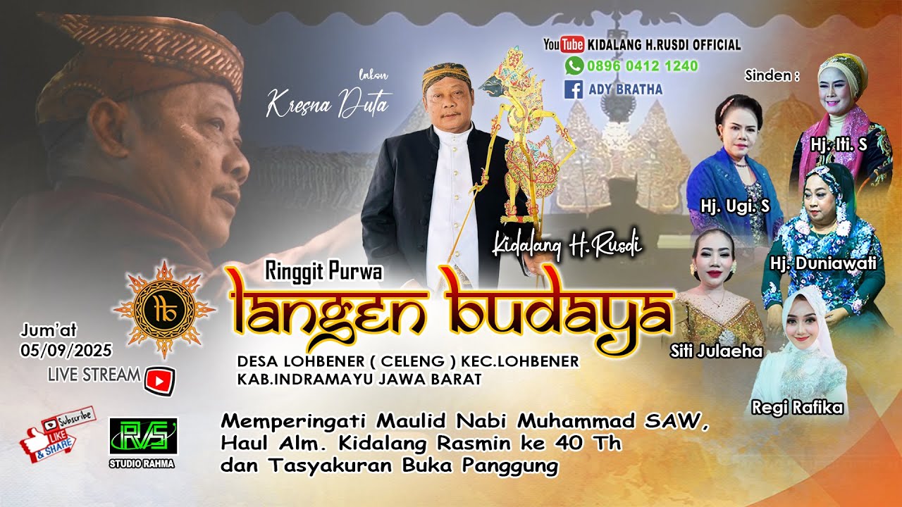 🎦LIVE WAYANG RINGGIT PURWA LANGEN BUDAYA KIDALANG H.RUSDI || SANGGAR LANGEN BUDAYA, 05/09/2025