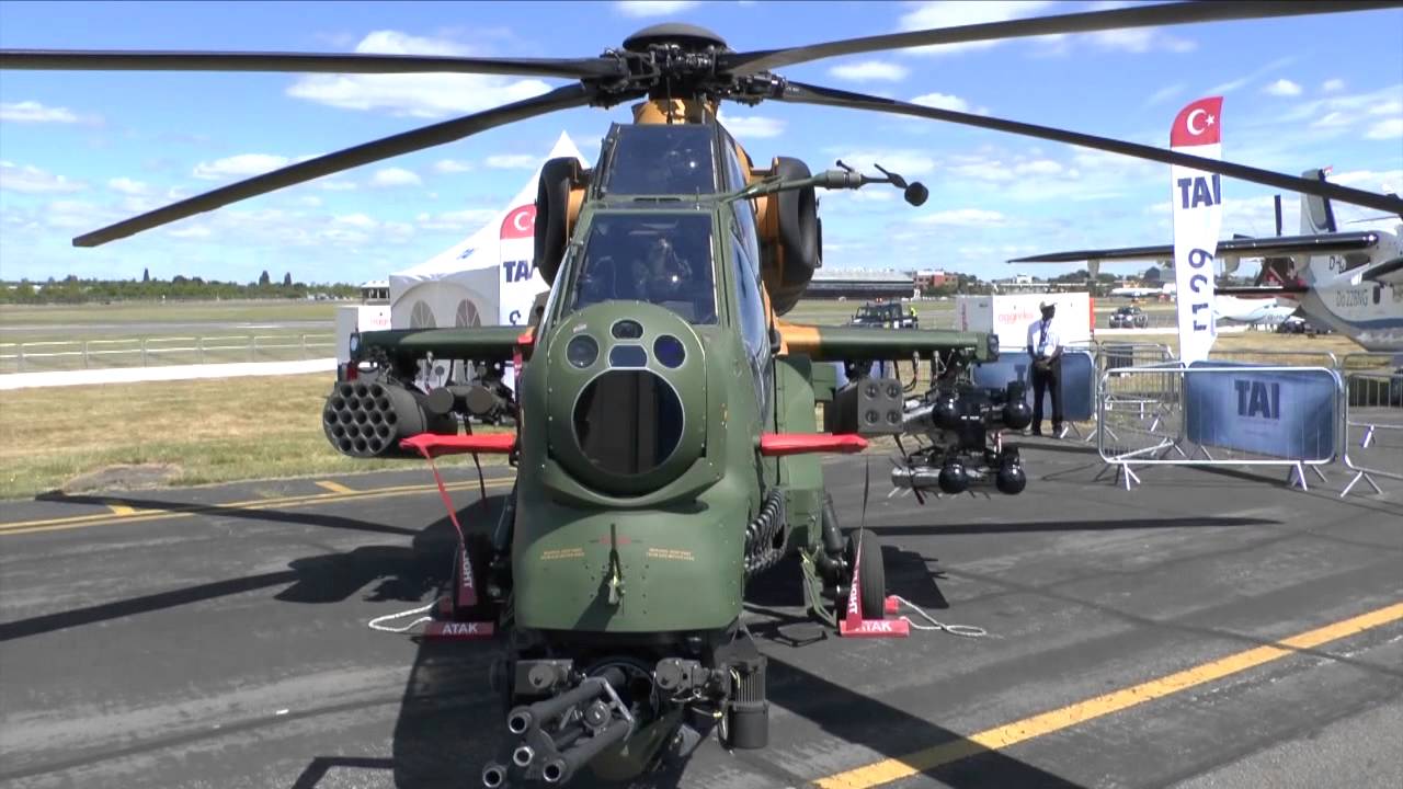 Farnborough Air Show 2014 Turkish Aerospace Industries, ANKA UAS and T129 ATAK helicopter make their
