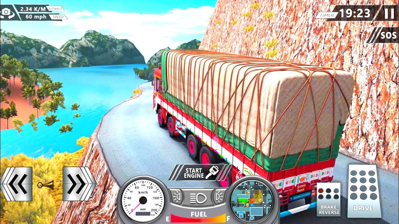 😱 Dangerous🤩Mountain😯Road Truck Driving 😎 Indian Truck Simulator Offroad Gameplay