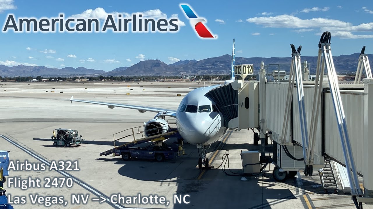 (HD/60) American Airlines flight 2470 from Las Vegas to Charlotte.