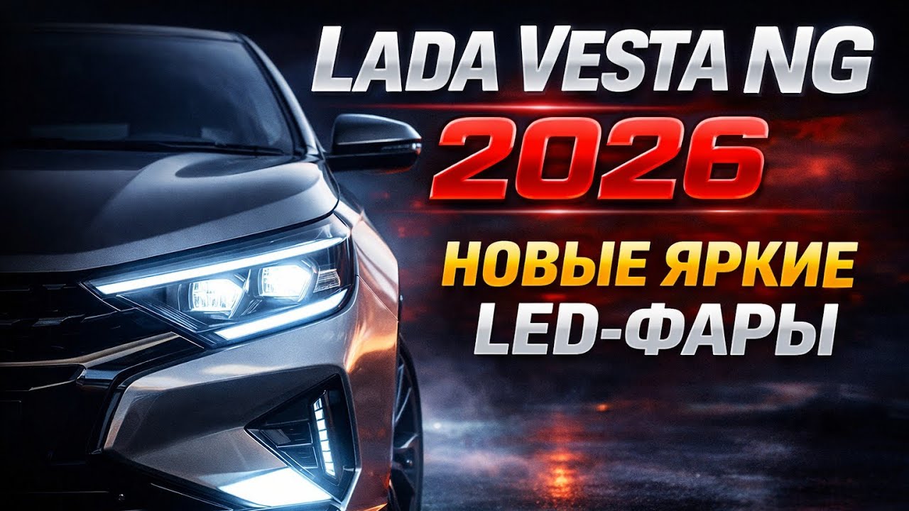 Lada Vesta NG 2026 – Новое поколение российского автомобиля | Обзор, дизайн, LED