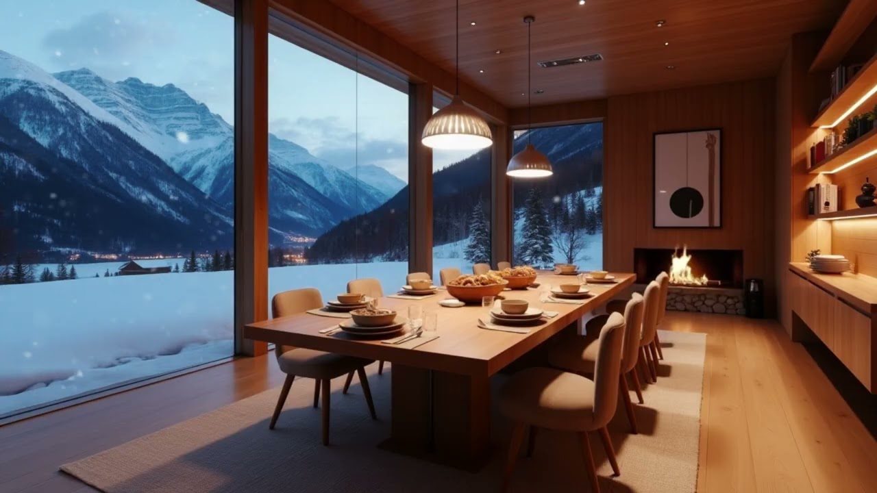 Relaxing Lofi Music with Fireplace ❄️ Cozy Winter Ambience for Study & Relax