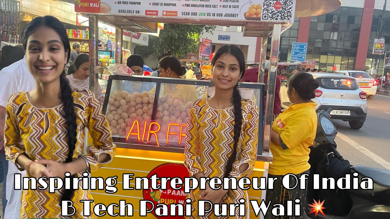 B Tech Pani Puri Wali | Indian’s First Air Fried Pani Puri | Tilak Nagar | Delhi Street Food