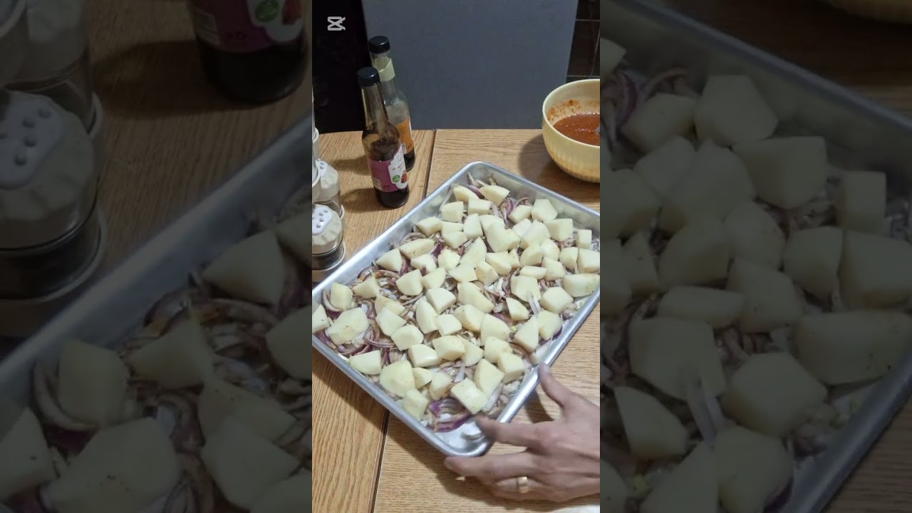 فراخ مشويه مع البطاطس  واصابع الجلاش #اكسبلور 