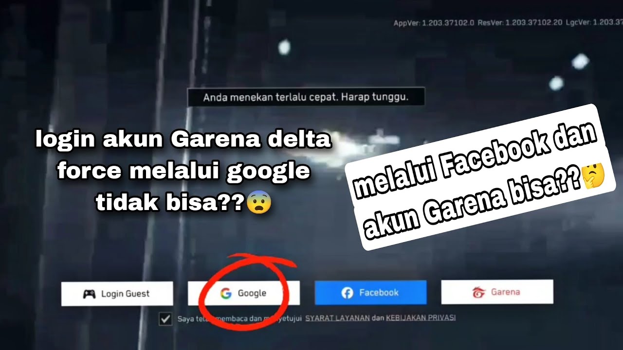 Bukan sinyal! Begini Cara mengatasi login melalui akun Google diGarena DeltaForce  yg tdk mau masuk!