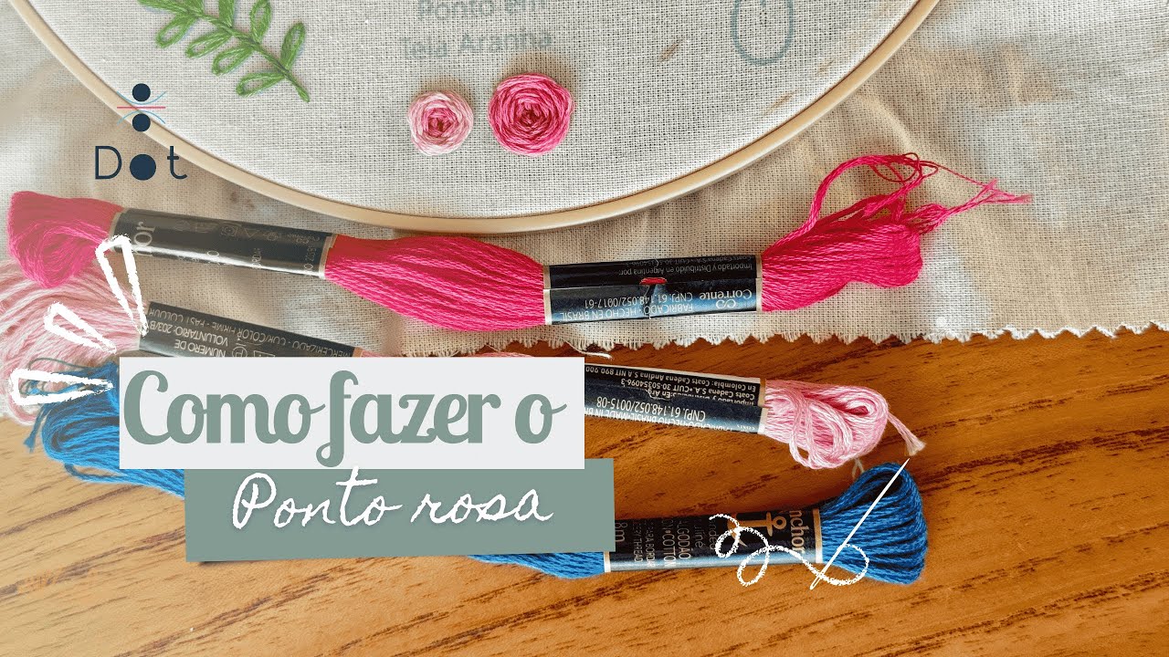 Ponto Rosa: aprenda passo a passo | Bordado fácil #aprendaabordar #artesanato #bordaramano #diy