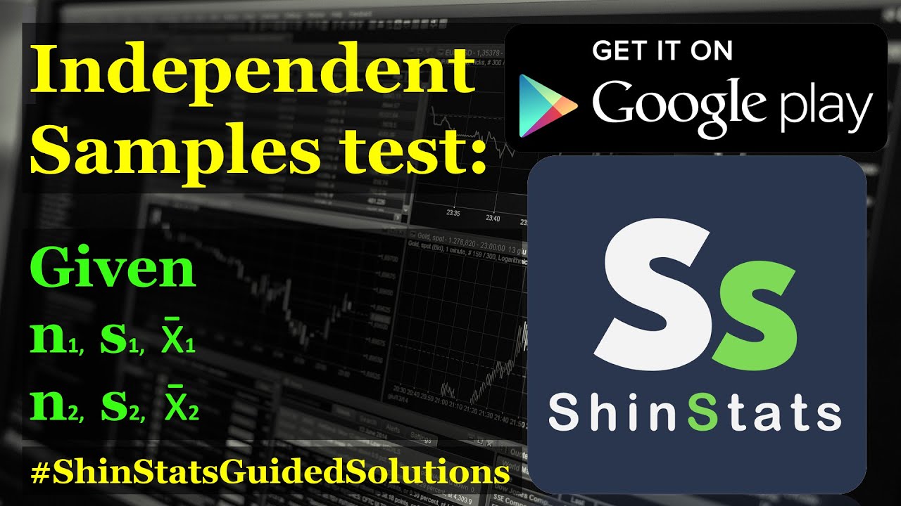 Independent Samples t-test Given Summary Statistics | ShinStats