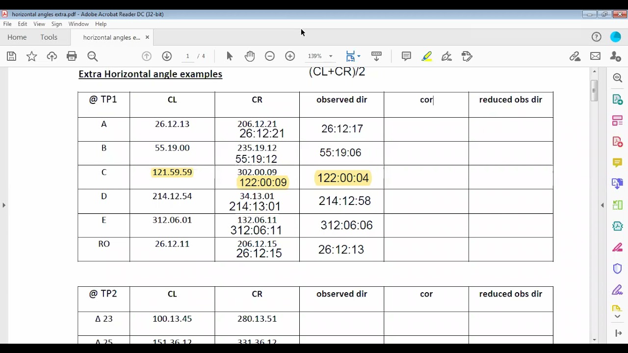 ECP  Horizontal angles
