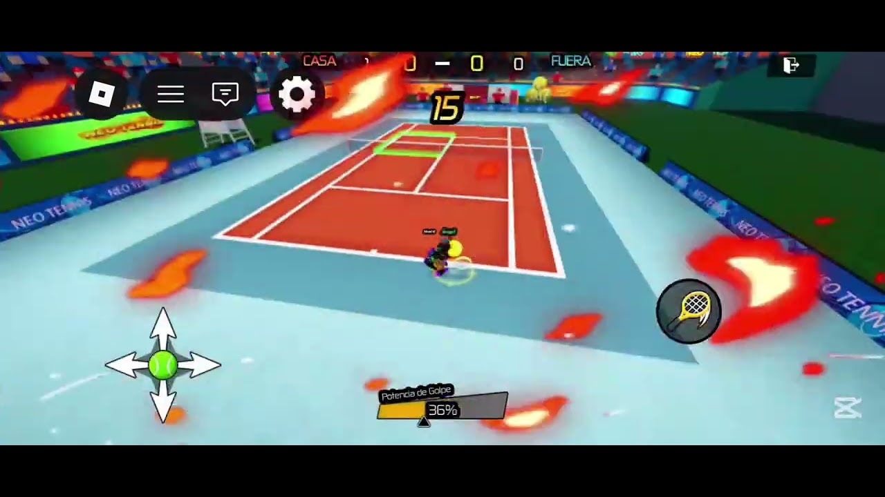 Jugando duel de tenis con Black IA