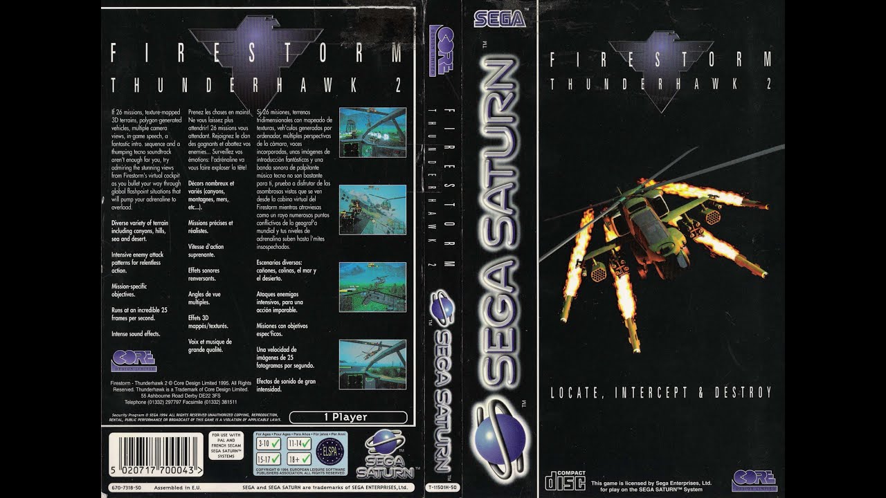 #kursnasteam Sega Saturn Gameplay - Thunderstrike 2  Misja 1