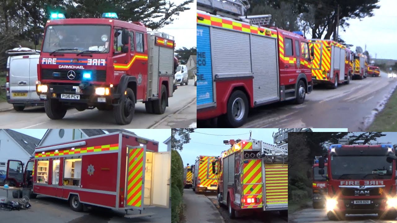 *MAKE PUMPS 6* Polzeath Fire | Cornwall FRS Appliances on scene of a large residential fire!