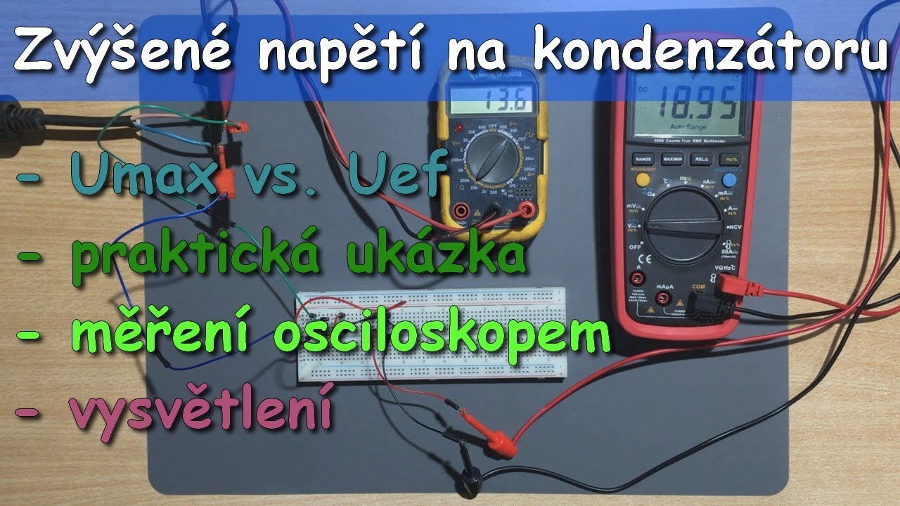 Proč je na kondenzátoru vyšší napětí, aneb Umax vs. Uef