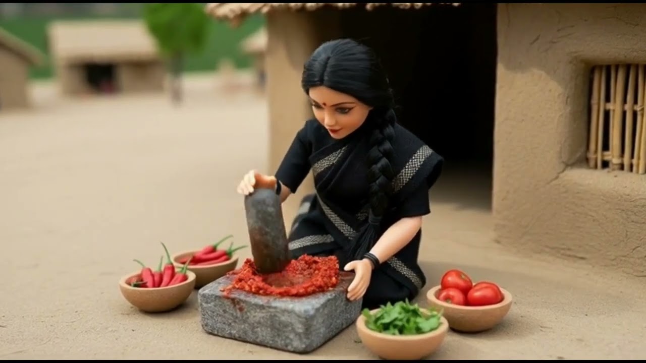 Miniature Doll Mother&rsquo;s Love ASMR 🥟| Momos  | Indian Village Tiny Kitchen Story