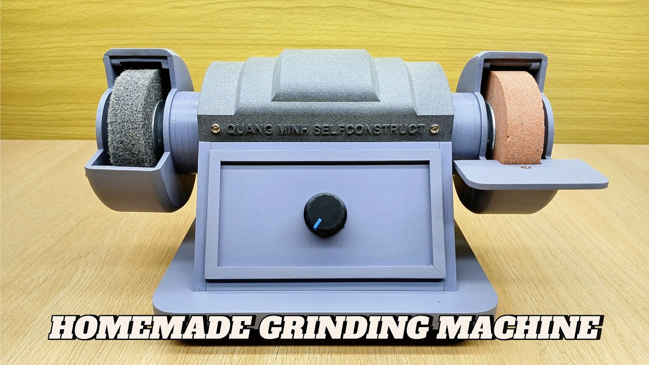 Homemade mini grinding machine from PVC plastic