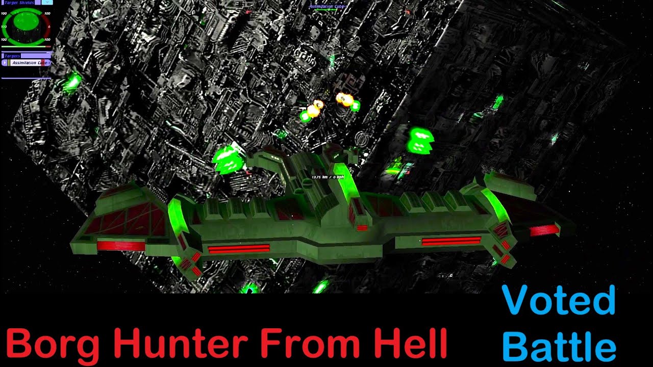 Most Requested Battle Klingon Borg Hunter VS Assimilation Cube - Star Trek Ship Battles